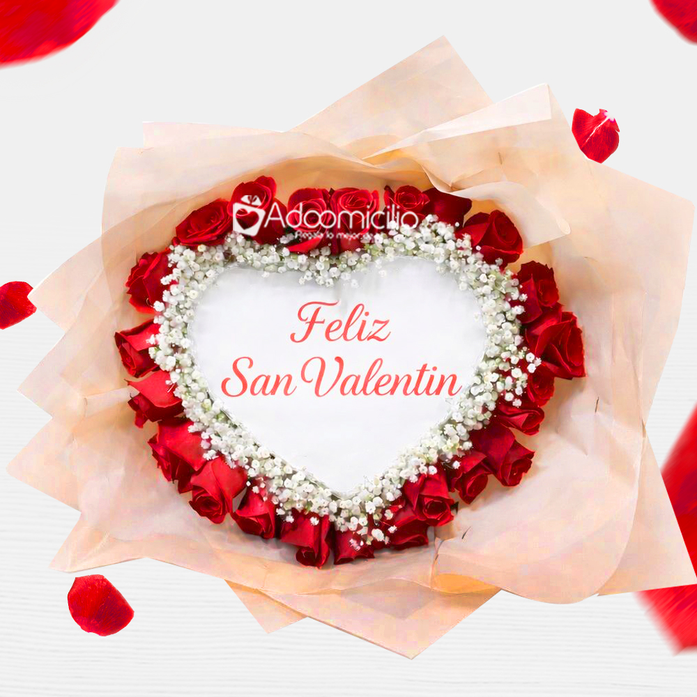 Bouquet De Rosas Para San Valentín Con Mensaje Oculto A Domicilio En Medellín 