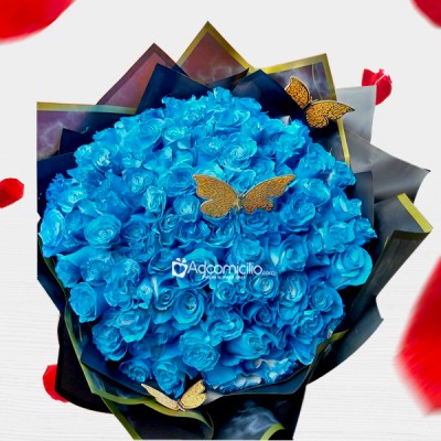 Buchon De Rosas Azules Para Amor Y Amistad A Domicilio En Cali 
