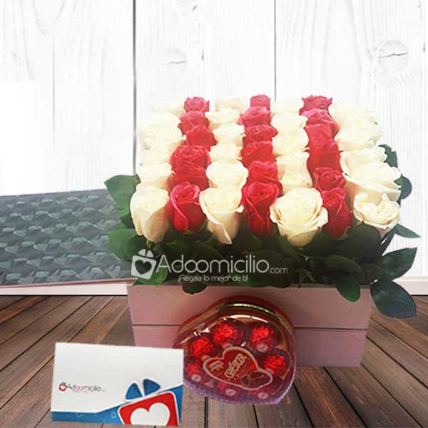 Regalos Día de la Madre a domicilio en Cali Divina Caja x 36 Rosas con chocolates