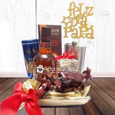 Set Lujo Whisky chivas regal coleccionable Feliz dia papá