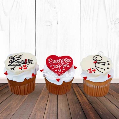 Regalos San Valentin Medellín Cupcakes Siempre juntos