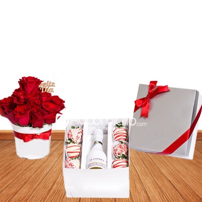  Regalos de amor y amistad a domicilio en Cali Rosas licor y fresas con chocolate Pedido con 1 día anticipado  