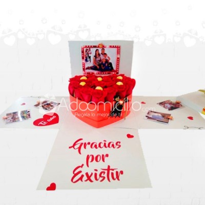 Caja Sorpresa De Amor Con Rosas Y Mensajes Personalizados Regalos Para Amor Y Amistad A Domicilio En Medellin Pedido Con Dos Dias De Anticipación