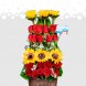 Arreglos florales Cali Fila de rosas y girasoles