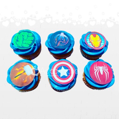 Cupcakes Super Héroes Estuche Por 6 A Domicilio En Cartagena