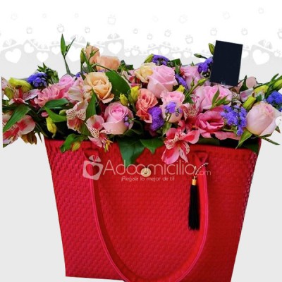 Regalos Para Cumpleaños Tote con flores Domicilio En Mexico