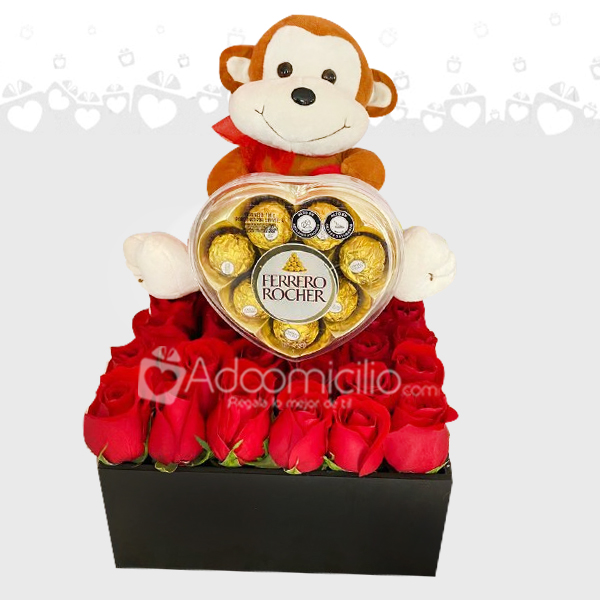 Flores y Regalos día de la mujer con peluche